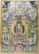 ZWEI THANGKAS, Nepal spätes 19. Jahrhundert Zwei Thangkas (einer gerahmt), Herkunft aus Nepal des