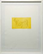 GERHARD FIETZ. Abstraktion der Figur, Serigrafie, hinter Glas gerahmt, signiert und datiert