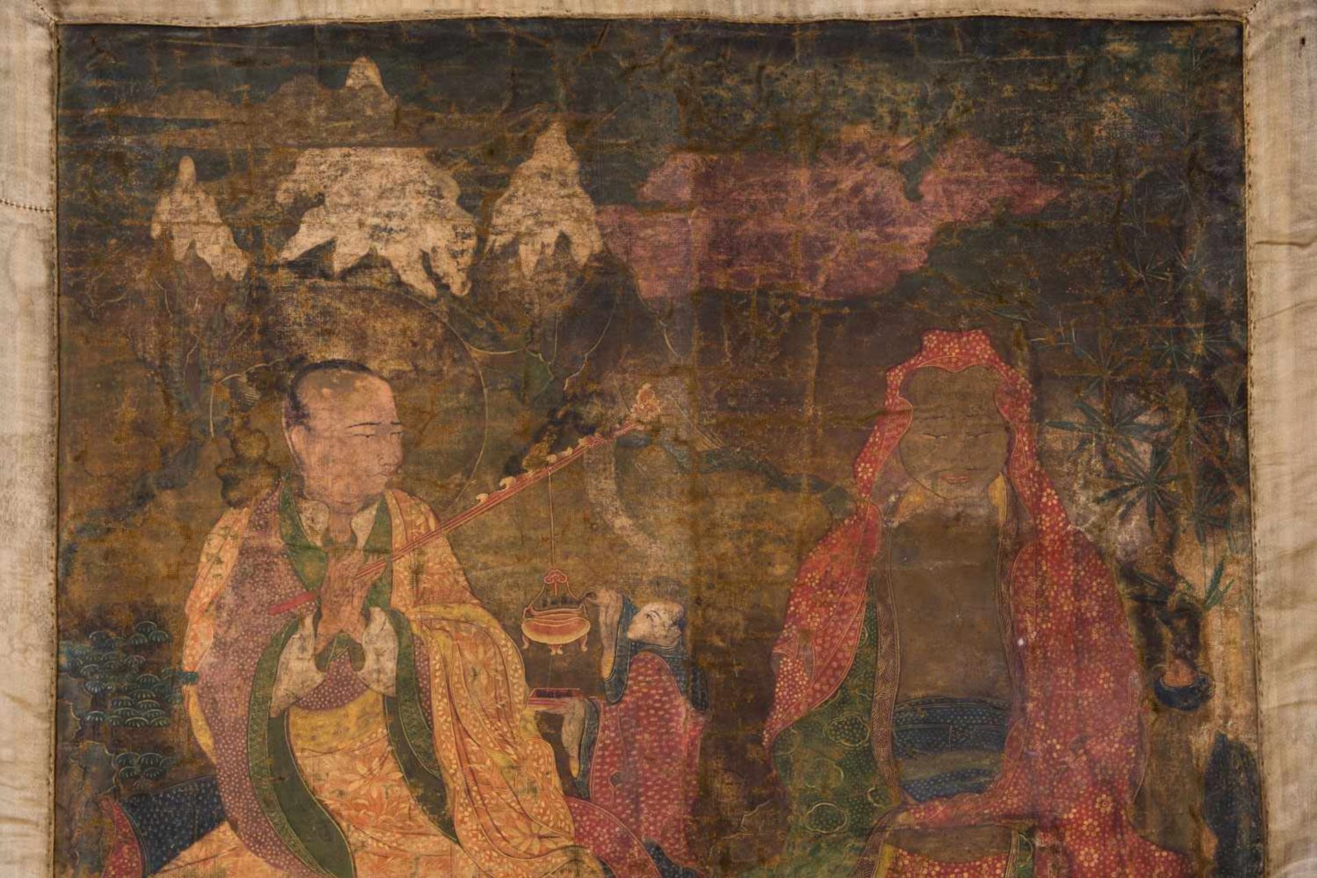 Antiker Serthang Thangka, Seide auf Leinen, Tibet um 1800 Seide auf Leinen, entstanden - Image 2 of 6