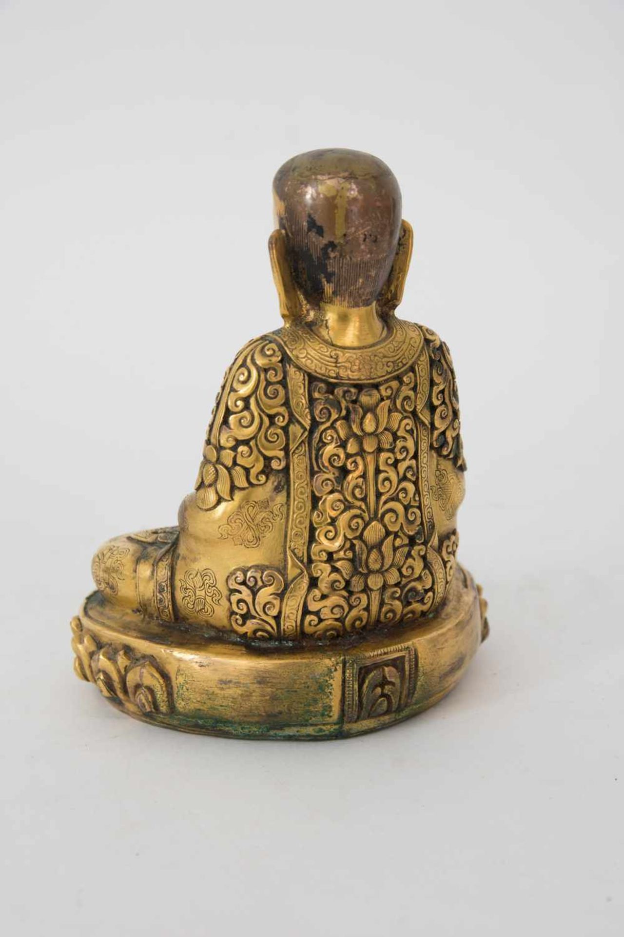 ADIBUDDHA SCULPTURE, firegilt bronze, Central Asia Sculpture finely elaborated, measurements: 12 x - Bild 4 aus 6