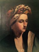 Bildnis einer Dame mit Turban, Öl auf Leinwand, gerahmt, erste Hälfte 19. Jh Bildnis einer Dame