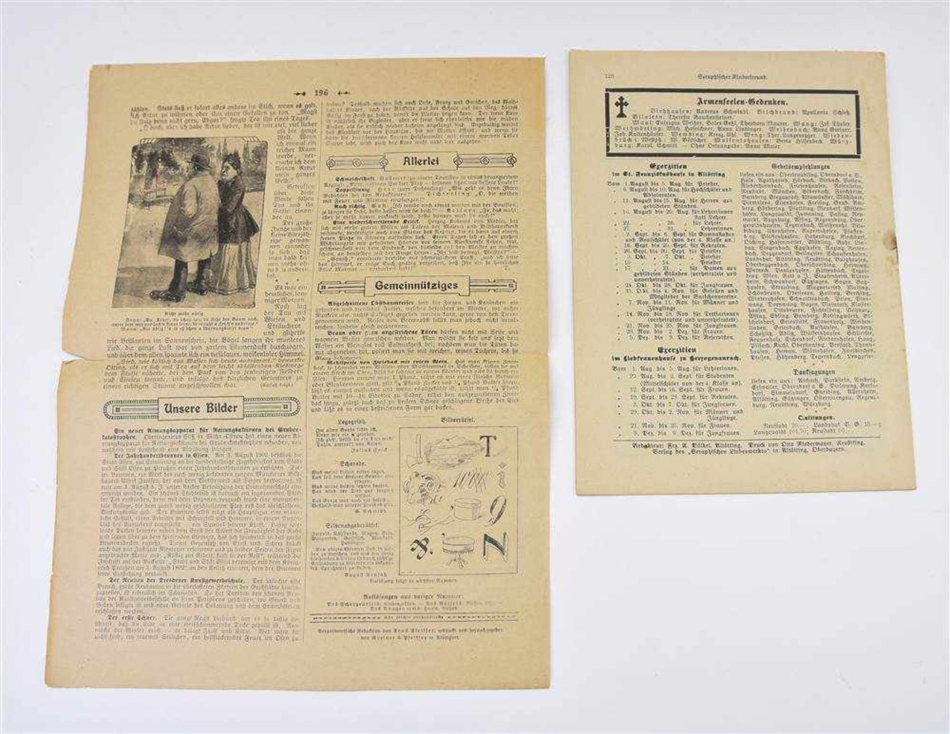 ZWEI HISTORISCHE PRINTMEDIEN, Zeitungsbeilage und katholische Monatsschrift, Bayern um 1910 - Bild 2 aus 2