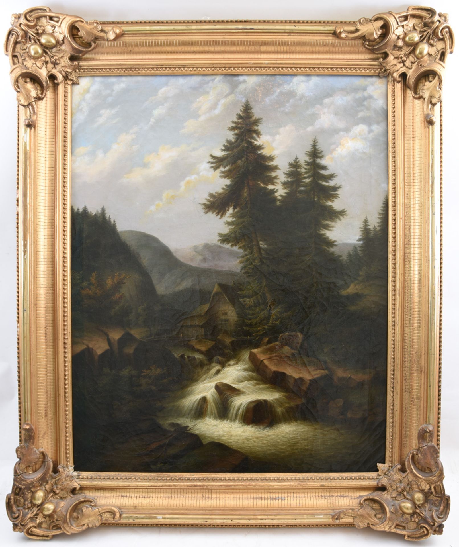 Edmund Koken, Mühle im Wald,Öl auf Leinwand, gerahmt und datiert Zugeschrieben Edmund Koken (1814-