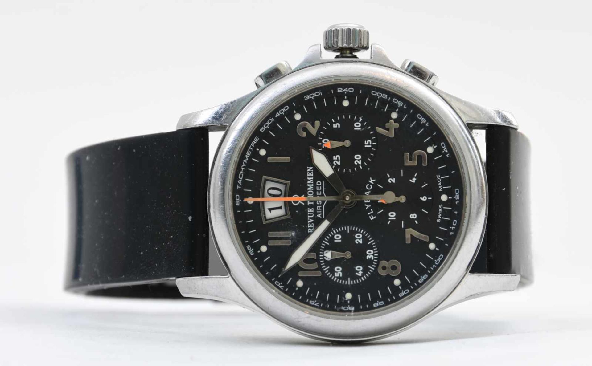 HERRENUHR,"Airspeed Flyback Chronograph Big Date", Revue Thommen, Automatik, Saphir Glas