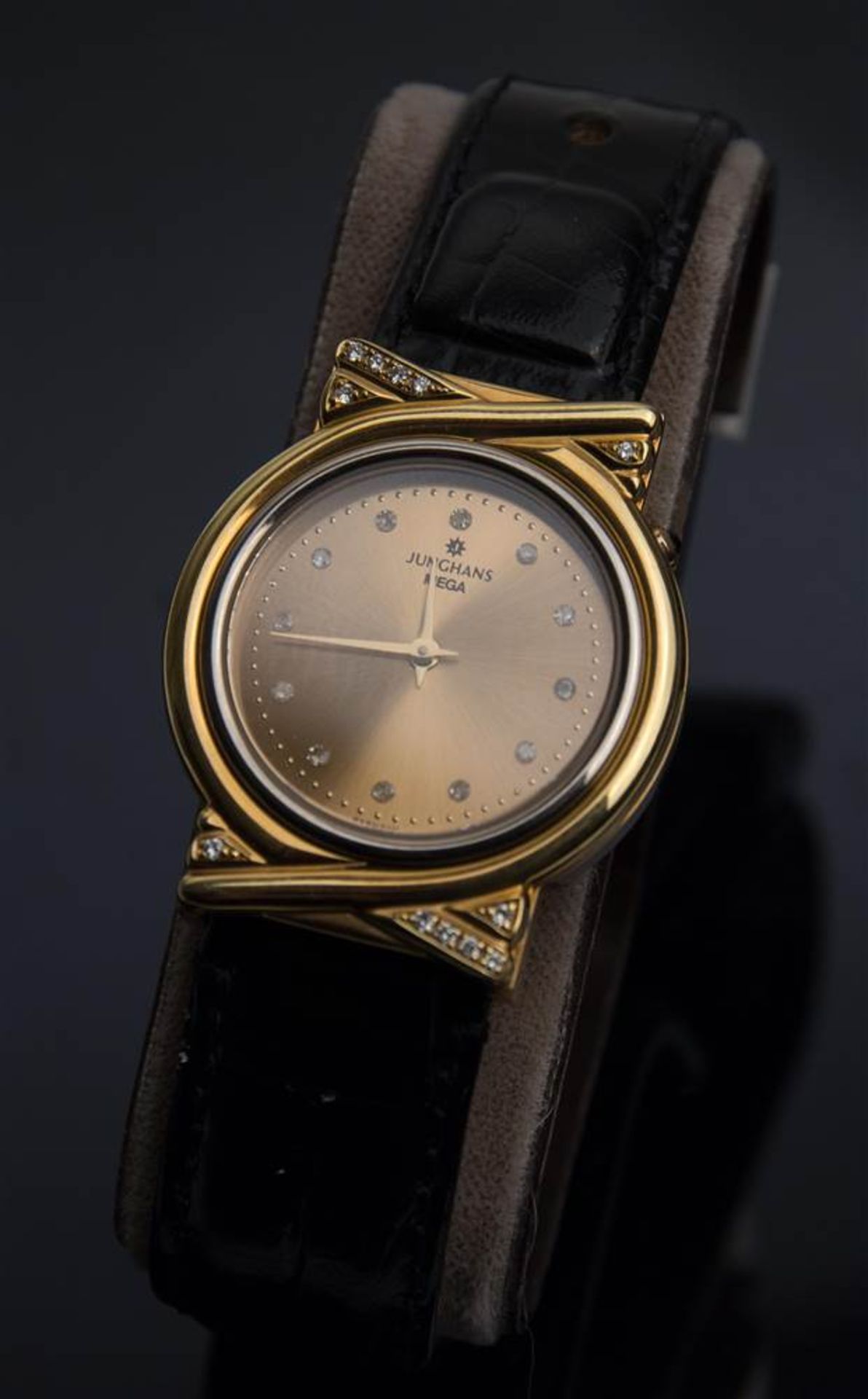 LADIES WRISTWATCH, JUNGHANS, "Mega", 18K gold with 12 Brilliants, Quartz, Edition 1811 leather strap - Bild 2 aus 9