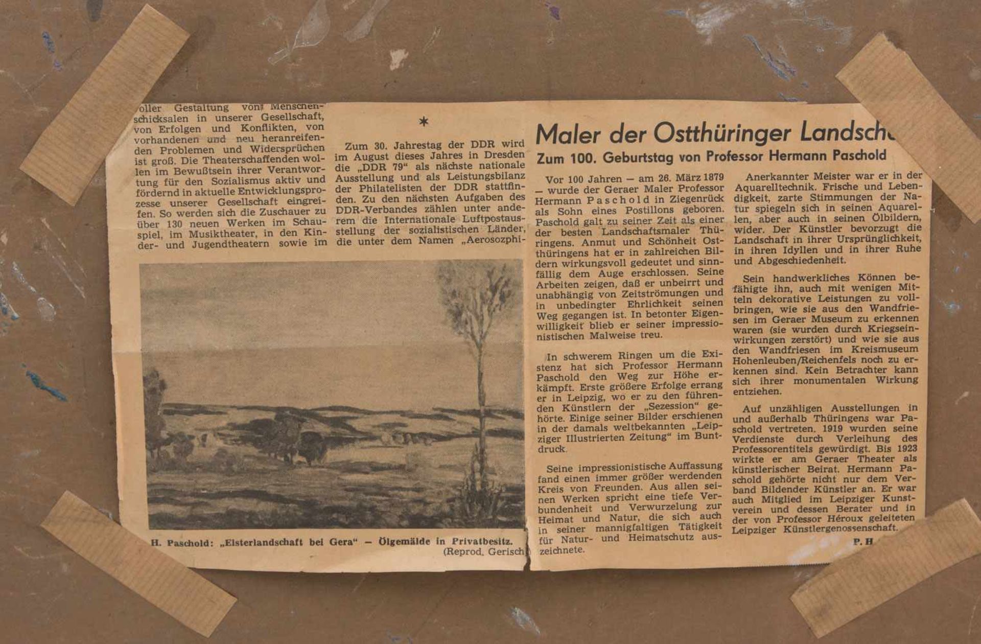 HERMANN HEINRICH PASCHOLD. Vorfrühling, Öl auf Hartfaserplatte, signiert, vermutlich 1944 Öl auf - Bild 4 aus 5