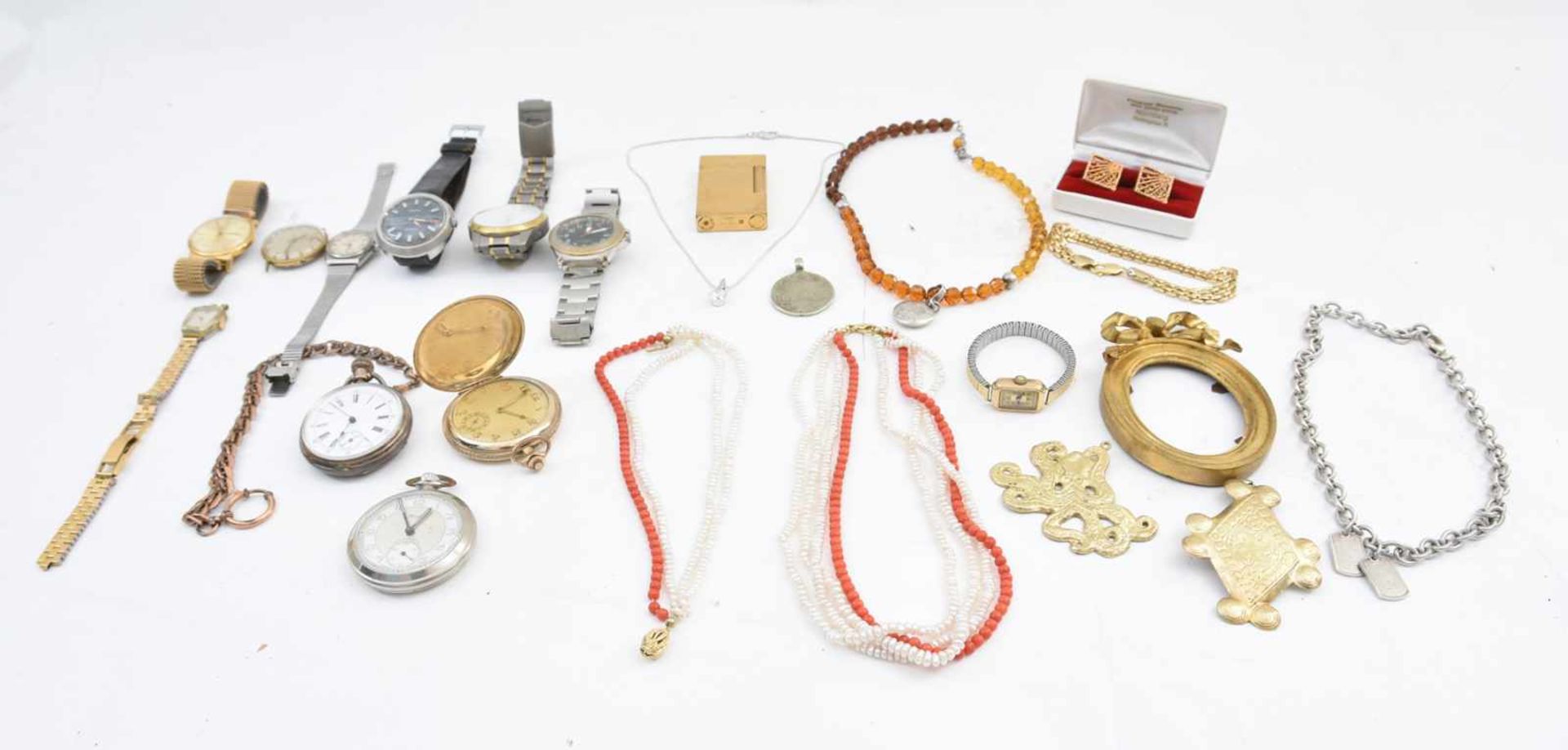 KONVOLUT MODESCHMUCK & UHREN Diverse Artikel z.B. Modeschmuck, Taschenuhren, Armbanduhren und - Bild 6 aus 9