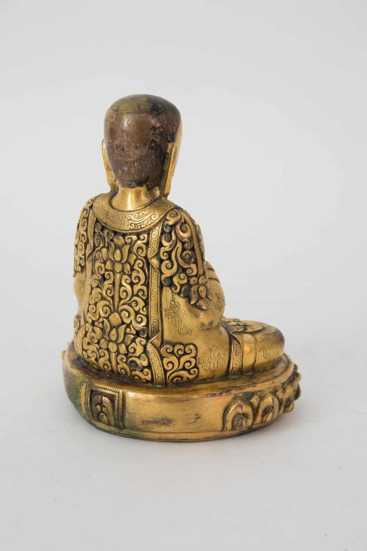 ADIBUDDHA SCULPTURE, firegilt bronze, Central Asia Sculpture finely elaborated, measurements: 12 x - Bild 5 aus 6