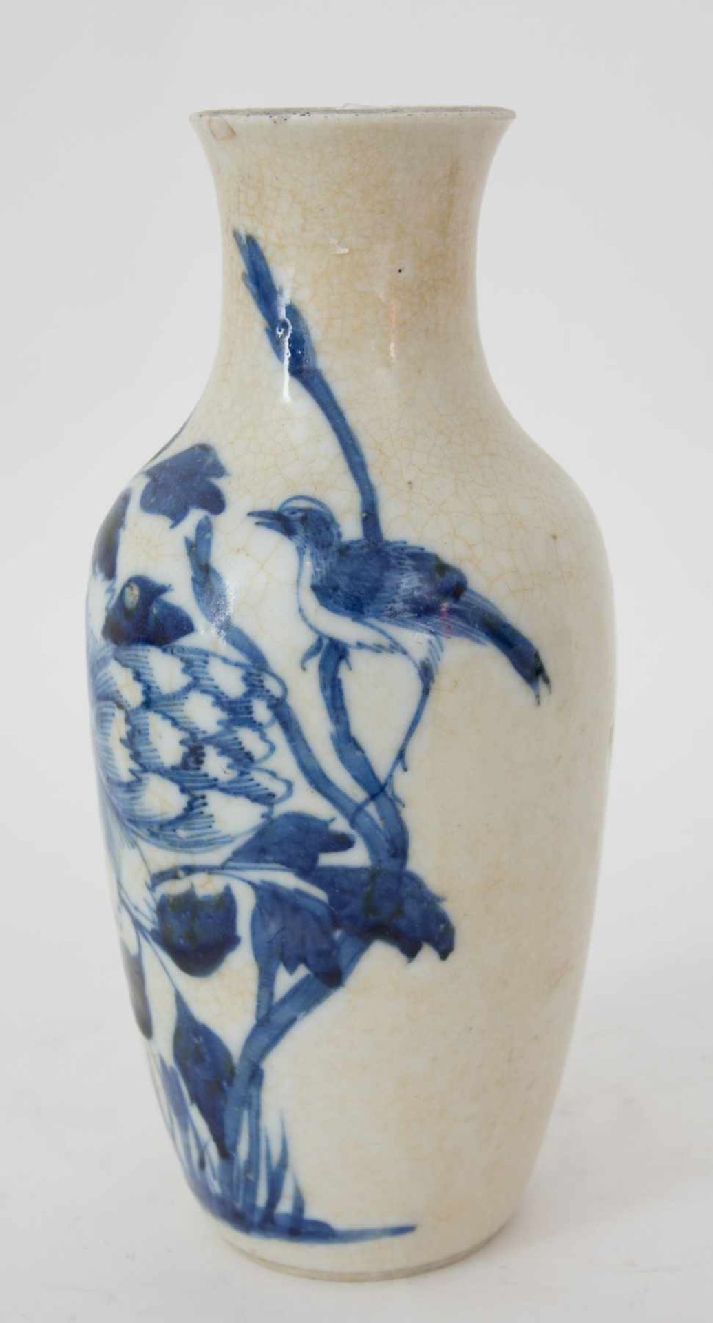 CHINESE CERAMIC VASE, painted in blue Blue painted ceramic vase, China,23 x 7 cm. - Bild 2 aus 6