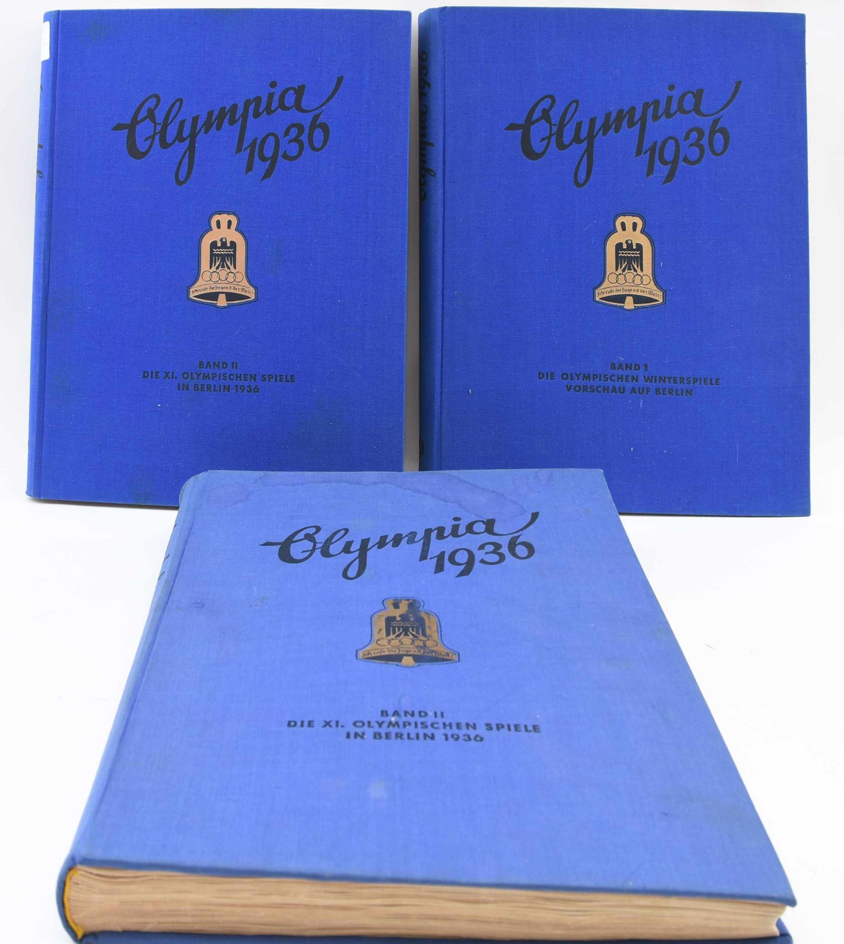 BAND 1 UND 2 (2X) OLYMPIA 1936, gebundene Ausgaben in Blau, Deutschland 1936 Jeweils vollständiger