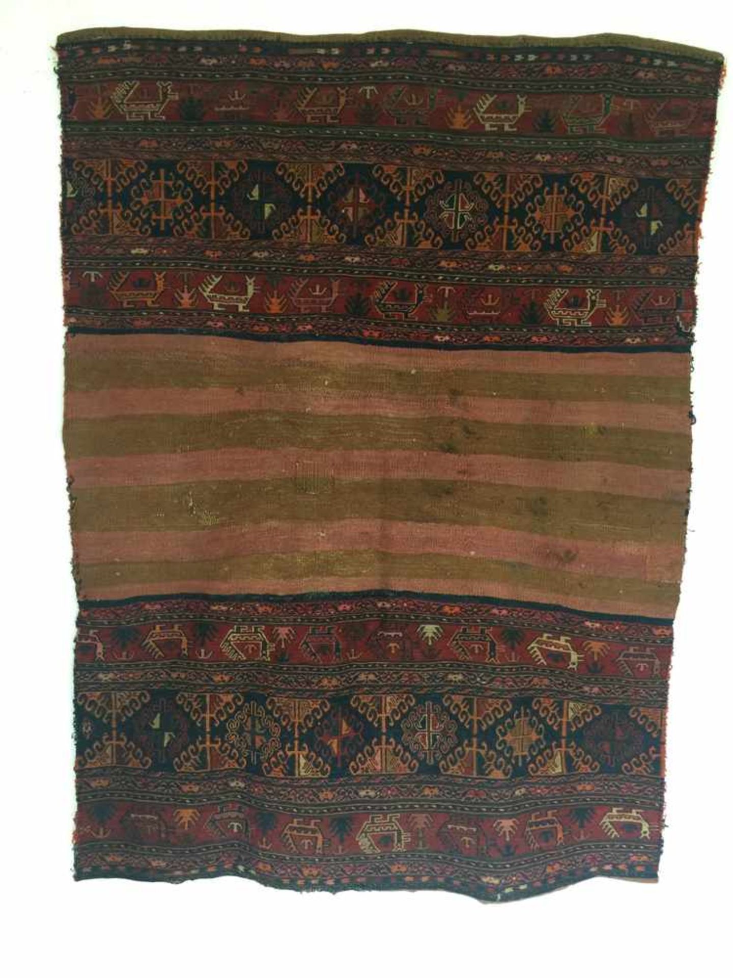 TSCHOVAL KELIM, Baku um 1900 Sumactechnik, Maße: 111 x 150 cm. Zustand 1