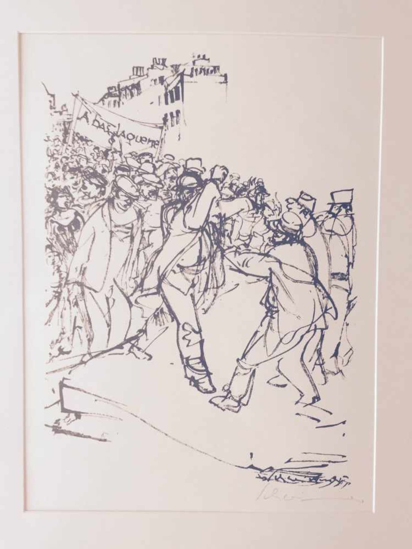 MAX SCHWIMMER, "Straßenkampf", Federlithographie, signiert, 1957 Max Schwimmer /1895-1960), unten