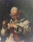 MAX THEDY, "Franziskaner Mönch mit Violine", Öl auf Pappe, signiert und datiert Max Thedy (1858-