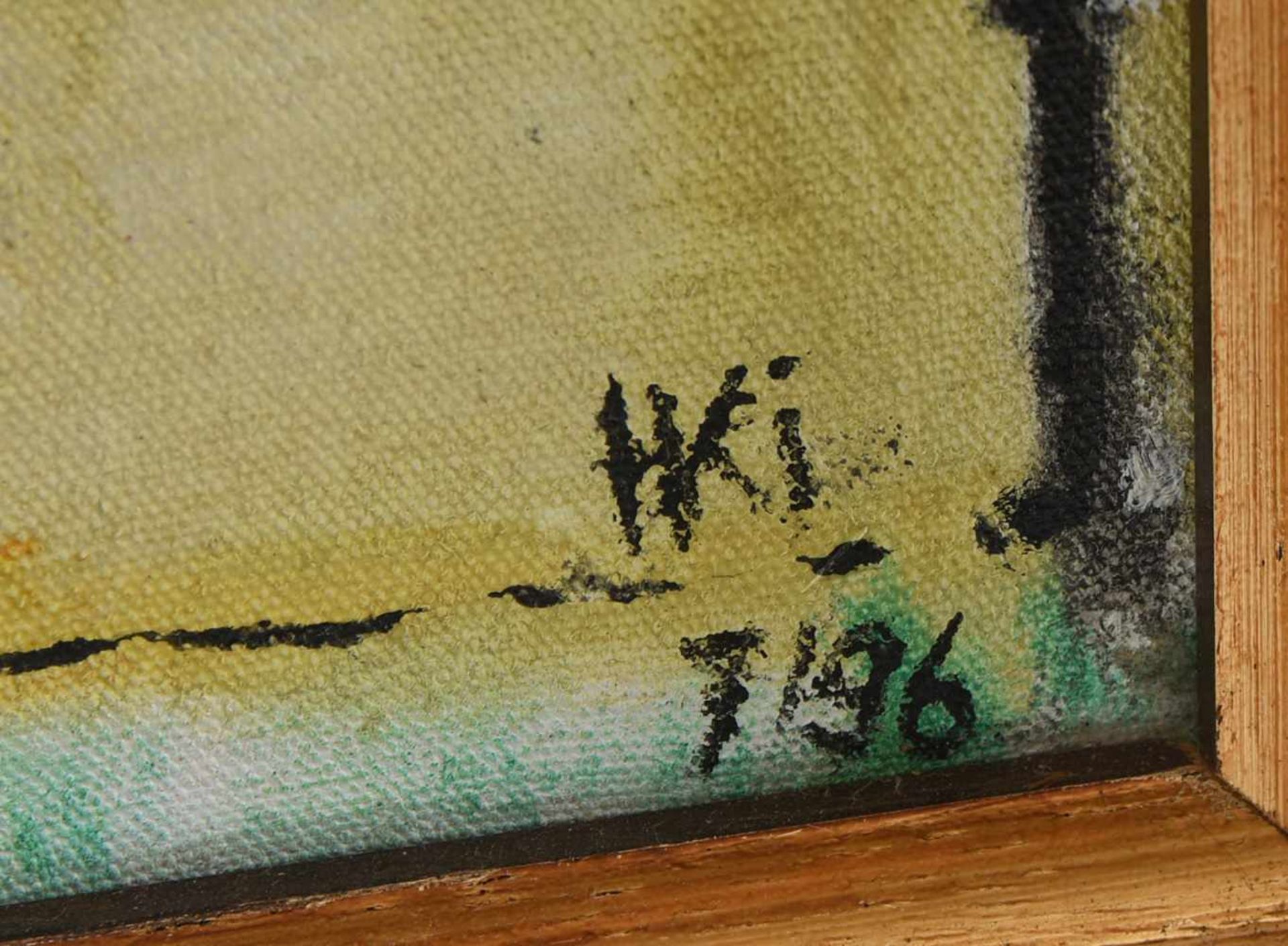 "VERHÜLLTER REICHSTAG", Acryl auf Leinwand, gerahmt, monogrammiert und datiert Malerische - Bild 2 aus 3