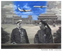 CANRAN ZHANG-,"Otto von Bismarck und der General Li Hongzhang/Zwei Herren sitzend", Öl auf Leinwand,