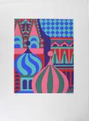 MARGOT RICHTER-BREDE. "Basiliken", polychrome Serigrafie, nummeriert/limitiert und signiert, um 1970