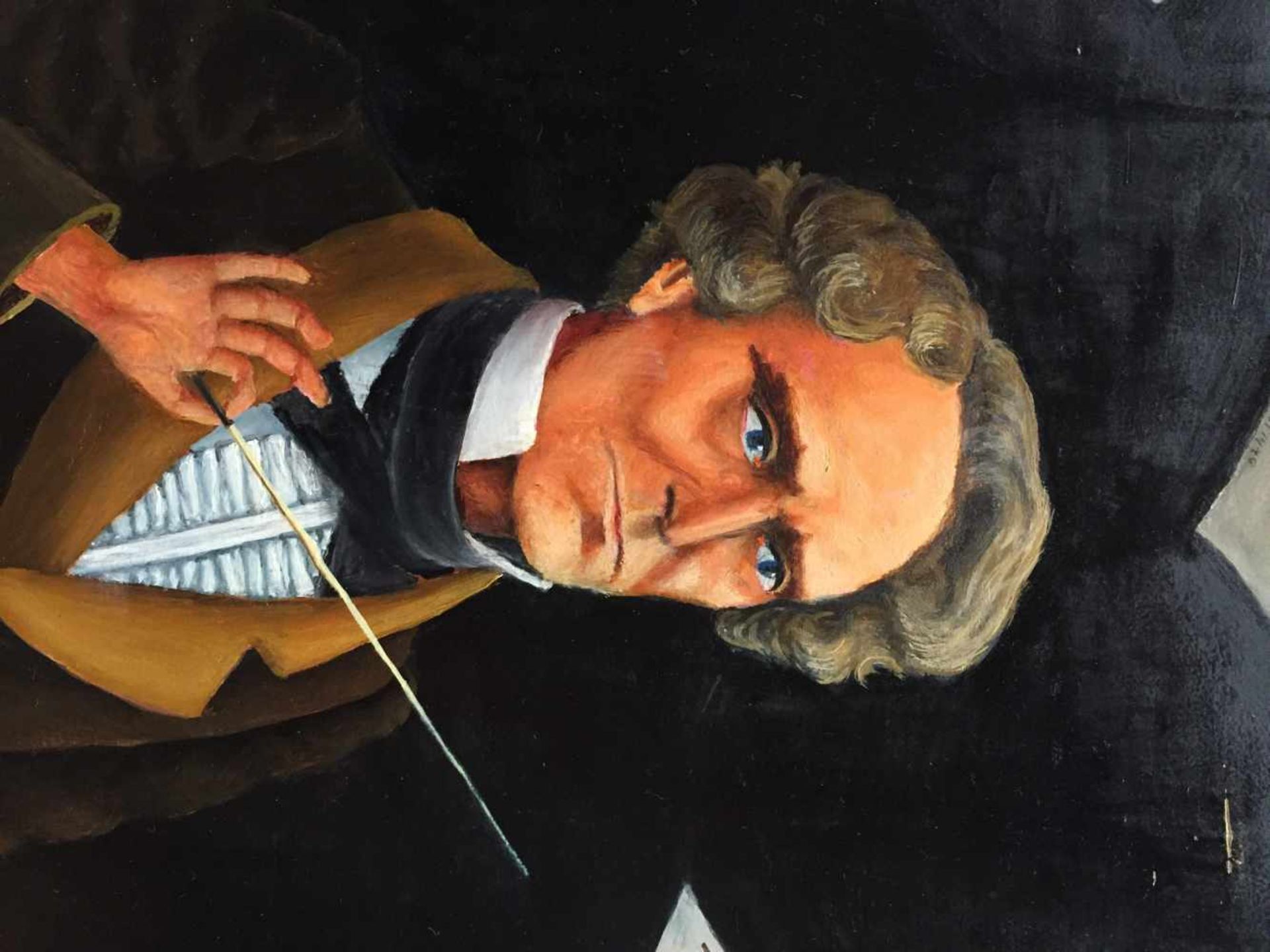 RUDOLF VOIGT, "Louis Hector Berlioz", Öl auf Hartfaser, gerahmt Rudolf Voigt (1925-2007 ), - Bild 4 aus 4