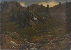 OTTO GAMPERT. "Blühendes Gebirge"Öl auf Leinwand, signiert, um 1910 Links unten signiert "O.