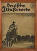 BLATT "DEUTSCHE ILLUSTRIERTE", hinter Glas gerahmt, Deutsches Reich 1940 Gerahmtes Titelblatt der