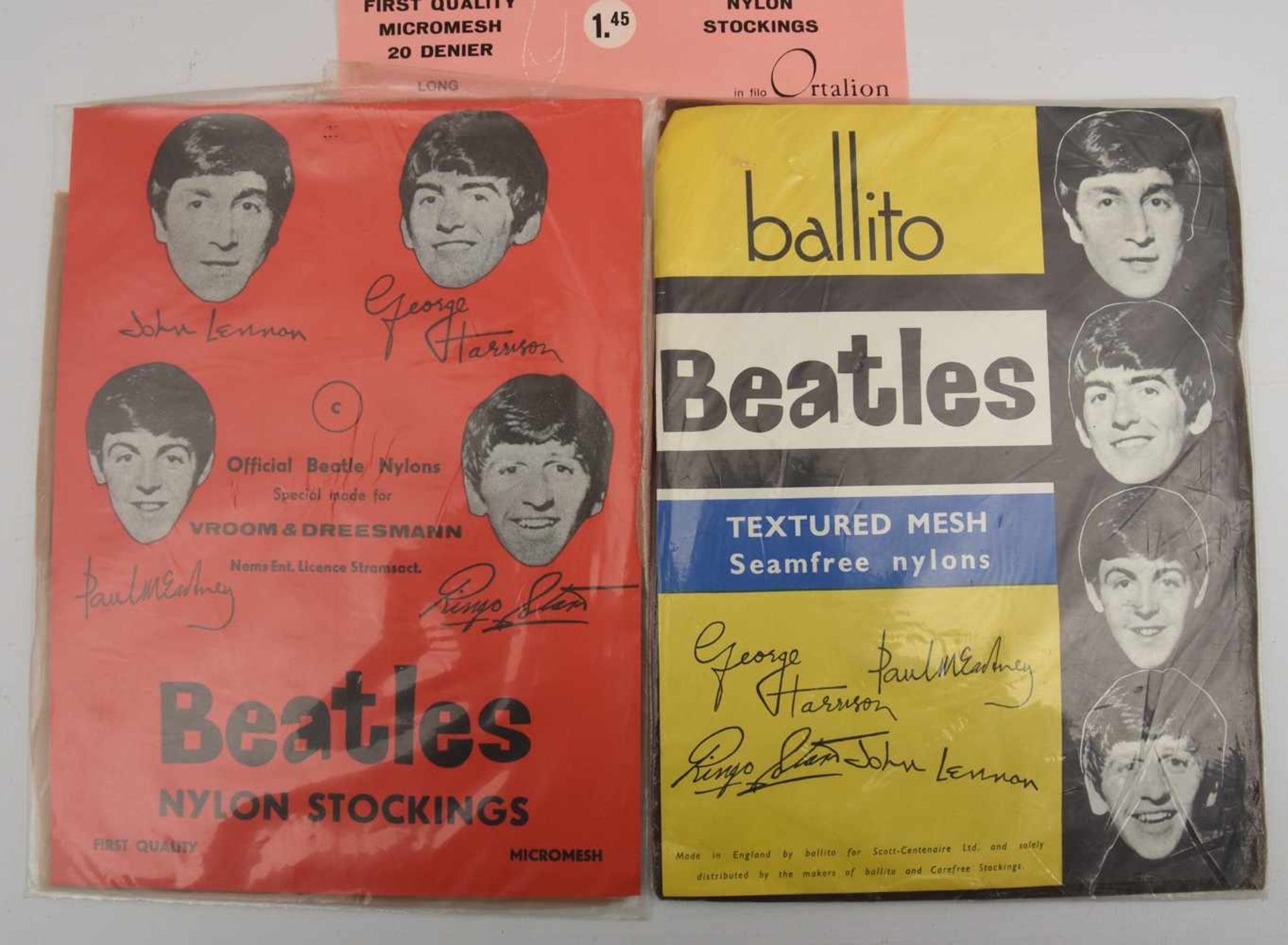 THE BEATLES- OFFICIAL BEATLE NYLONS; Strumpfhosen aus Micromesh mit Aufdruck, originalverpackt, GB/ - Bild 2 aus 3