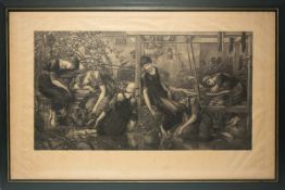 DRUCKGRAFIK 1 NACH EDWARD BURNE JONES "A BRIAR ROSE" , hinter Glas gerahmt, London 1892 Ein in Paris