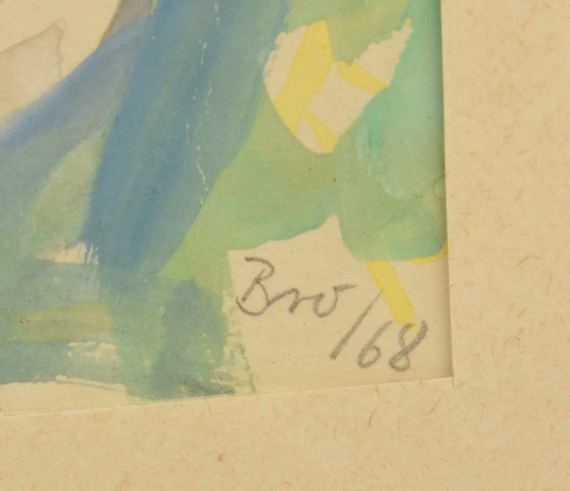 FRITZ BROCKMANN, "Knabe", Aquarell auf Papier, hinter Glas gerahmt, signiert und datiert Rechts - Image 2 of 3