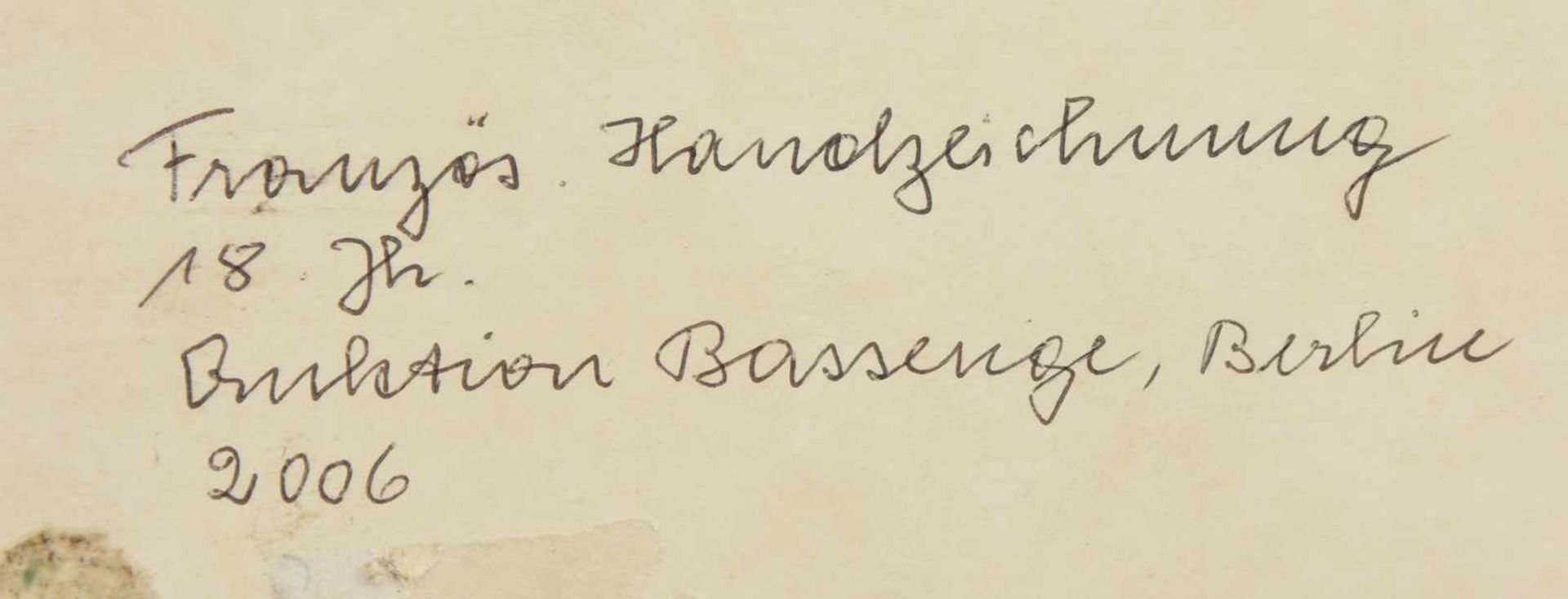 "HAND-STUDIE", Zeichnung auf Papier, hinter Glas gerahmt, Frankreich 18. Jahrhundert Maße mit - Bild 3 aus 3