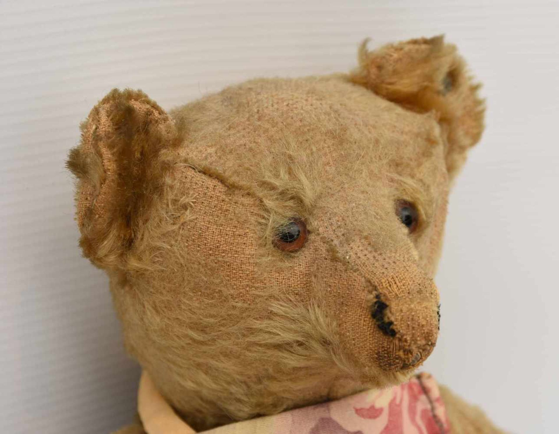 STEIFF TEDDYBÄR, Mohair/Stoff, Knopf im linken Ohr, Deutsches Reich um 1910 Teddybär der Firma - Bild 2 aus 5