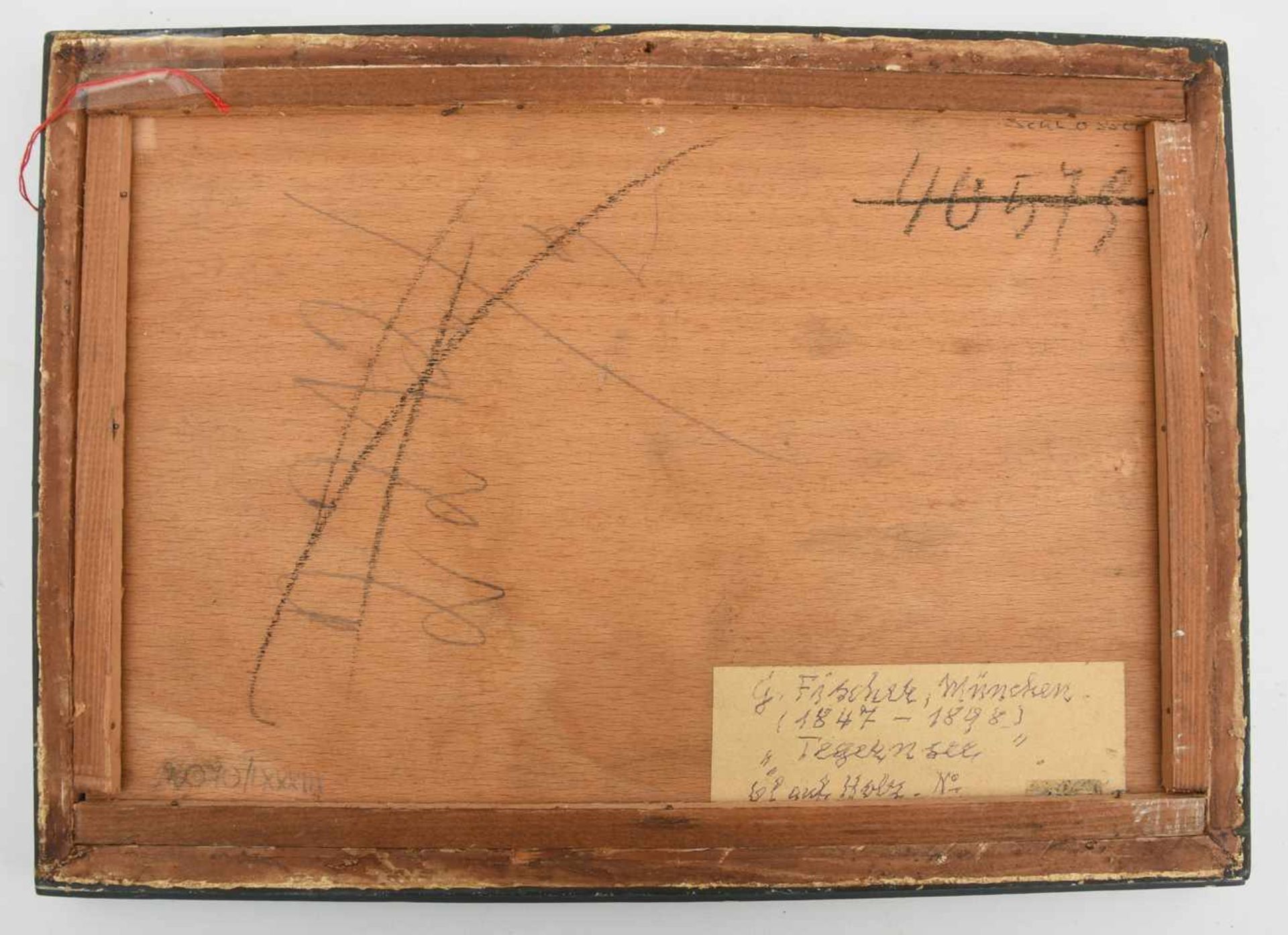 UNBEKANNTER KÜNSTLER, "Tegernsee", Öl auf Holz,gerahmt, um 1900 Rückseitig beschriftet "G.Fischer ( - Bild 2 aus 3