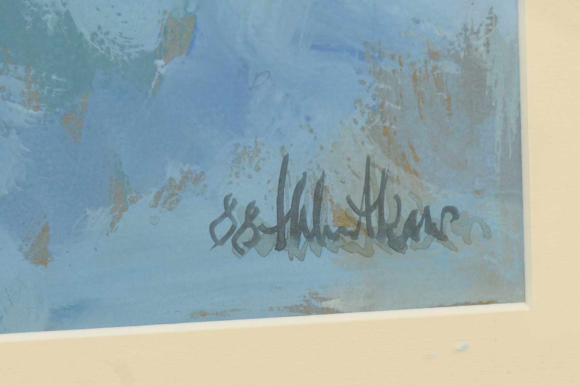 HELMUT SIESSER, "Herbstlandschaft", Aquarell/Gouache auf Papier, hinter Glas gerahmt, signiert und - Bild 2 aus 4