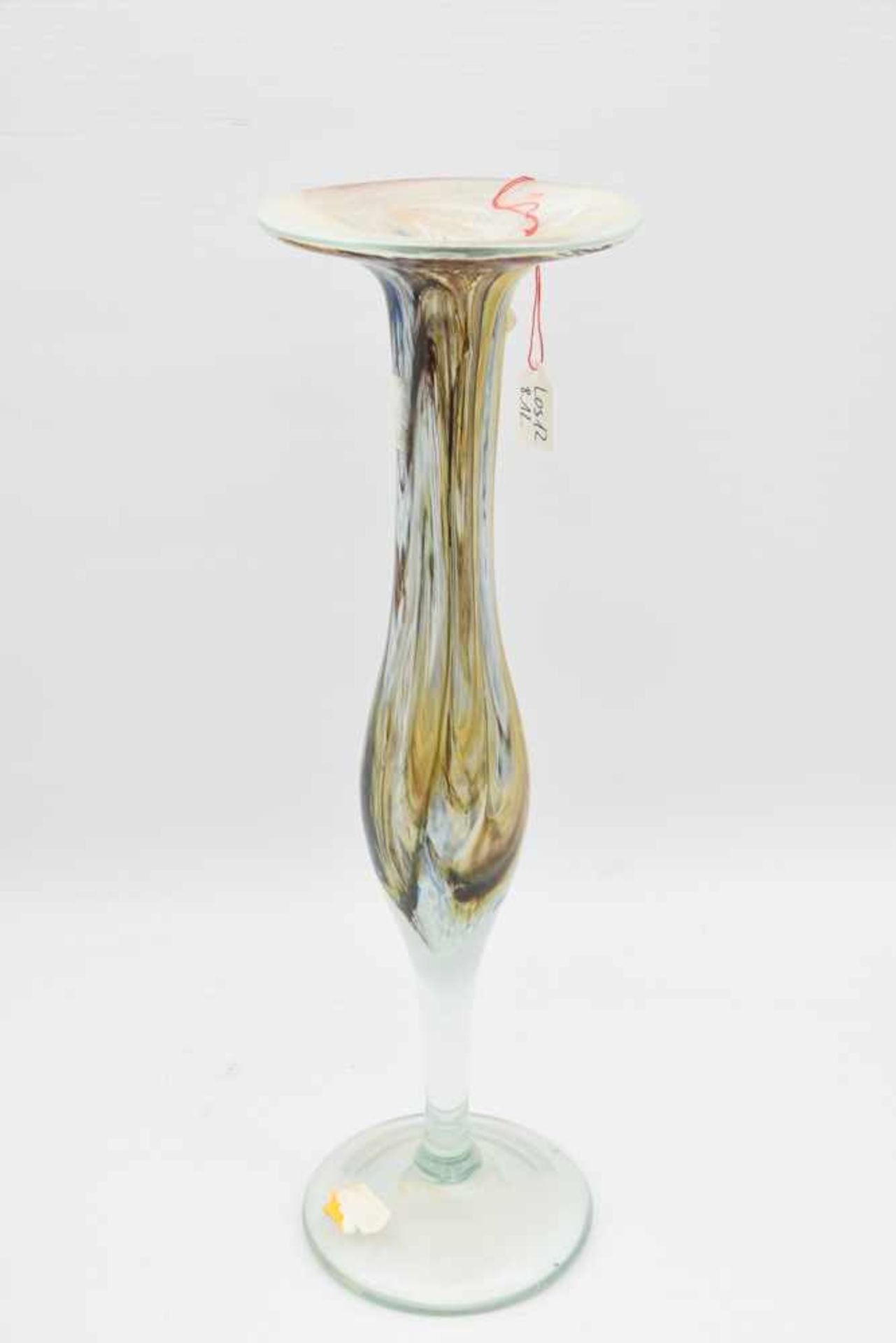 KERZENSTÄNDER, mundgeblasenes Glas, Murano-Stil, 1990er- Jahre Höhe 36 cm, Durchmesser 11 cm.. Guter