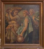 UNBEKANNTER MALER, "Männer & Frauen", Öl auf Leinwand, gerahmt, um 1935 Maße mit Rahmen: 117 x 128