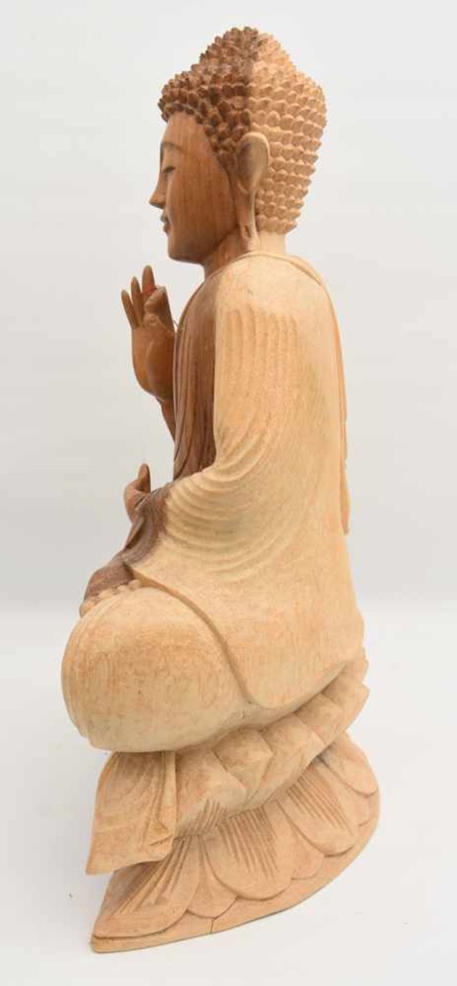 BUDDHA, beschnitztes Holz, Südostasien 20. Jahrhundert Klassische Buddha- Darstellung aus - Bild 3 aus 3