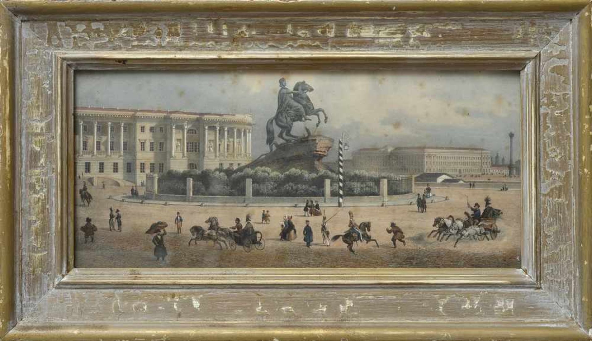 Bichebois, Louis Ph. A. (1801-1850) "Peter der Große Denkmal in St. Petersburg", Lithographie, - Image 2 of 2