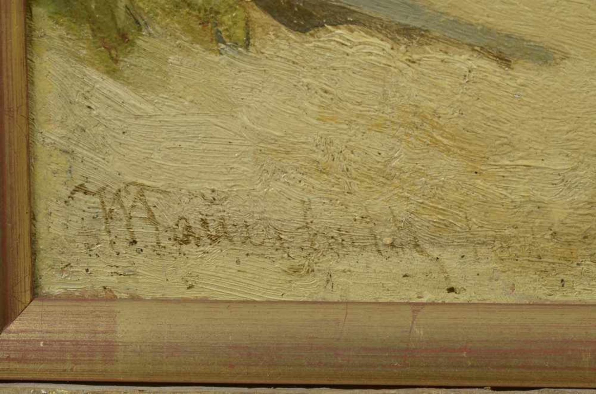 Fauerholdt, Viggio (1832-1883) "Anlandende Fischer", Ende 19.Jh., Öl/Holz, u.l.sign./Holz verso - Bild 3 aus 4