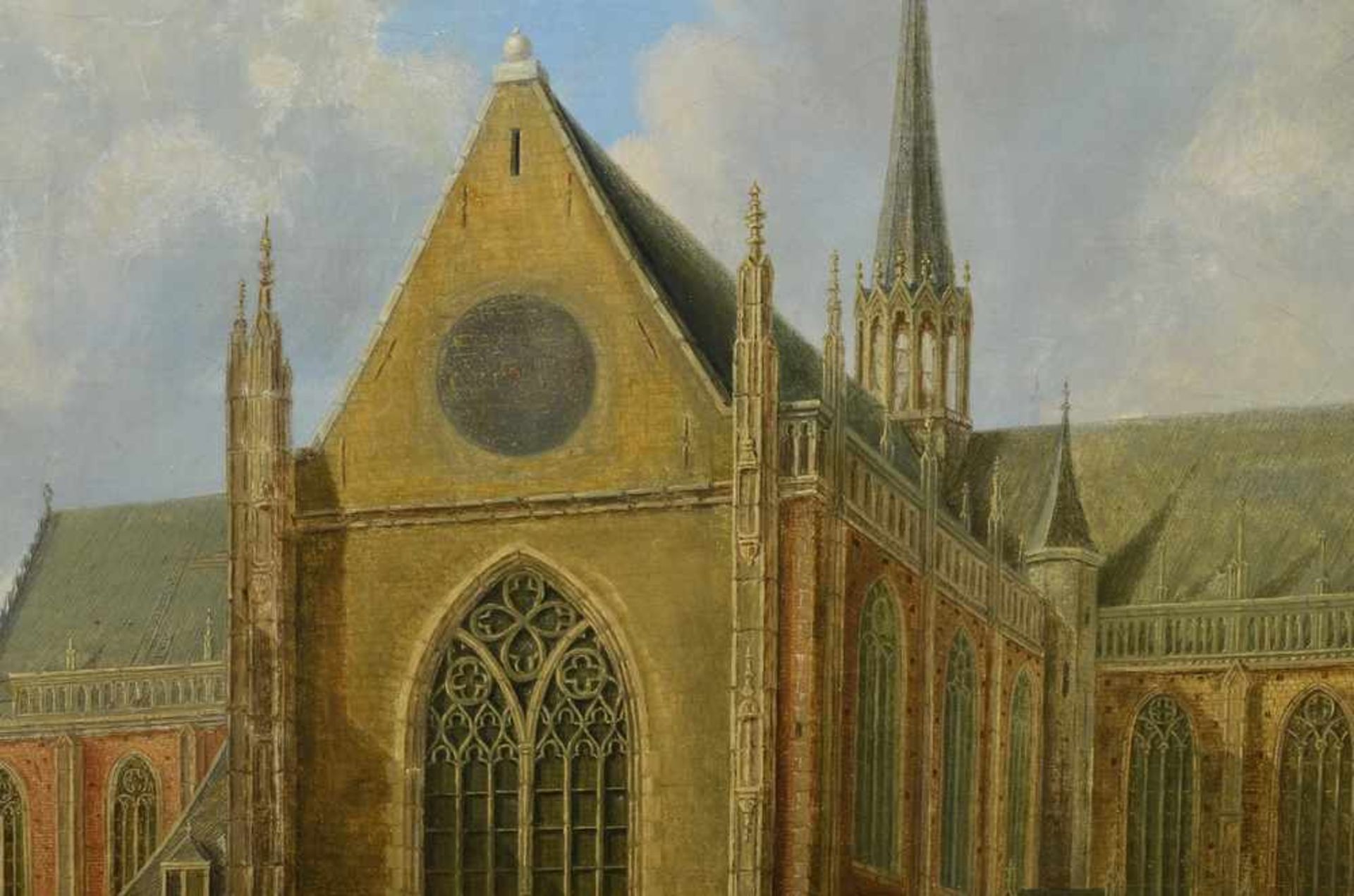 Ekels, Jan (1724-1781) "Nieuwekerk in Amsterdam", Öl/Leinwand doubliert, alter Rahmen, unsigniert, - Bild 5 aus 6