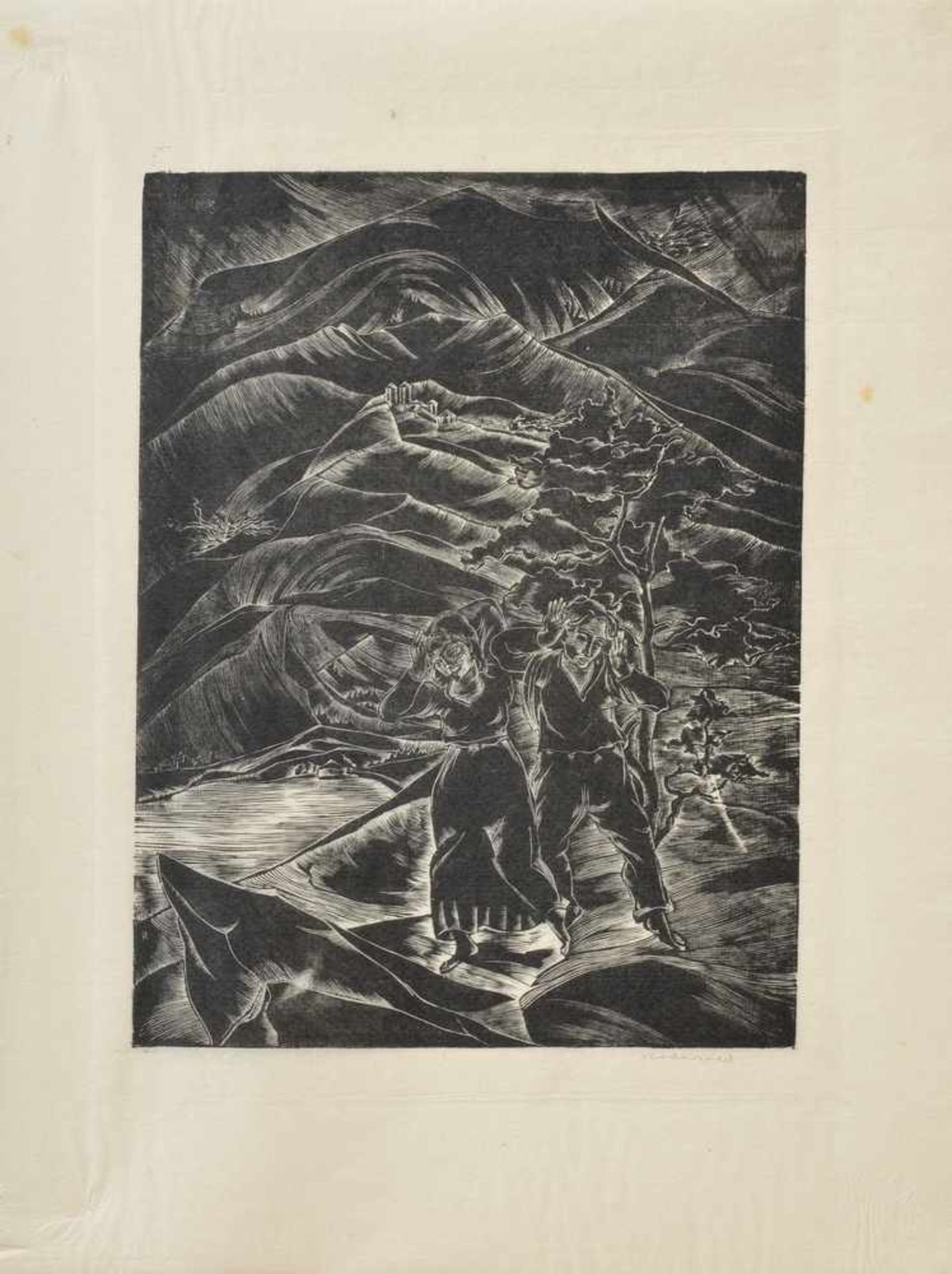 5 Diverse Griffelkunst Blätter: Habl, Willy (1888-1965) "Zirkus" 1931, Radierung, 16x24/26x37cm, - Image 5 of 6