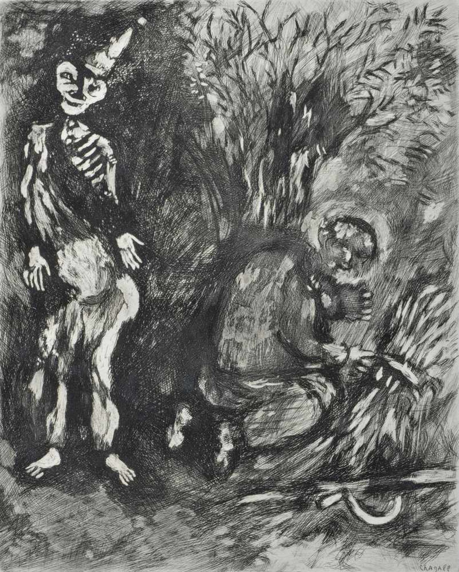 Chagall, Marc (1887-1985) "La Horbet et le Bucheron" 1927/30, Radierung, e.a./u.r. sign./u.l.