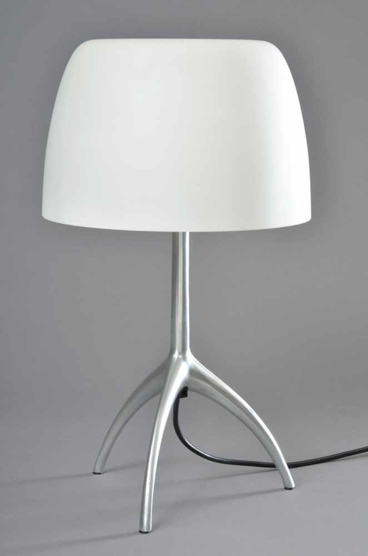 Foscarini Tischlampe "Lumiere piccola", weißes Mattglas/Alu, L. 45cm