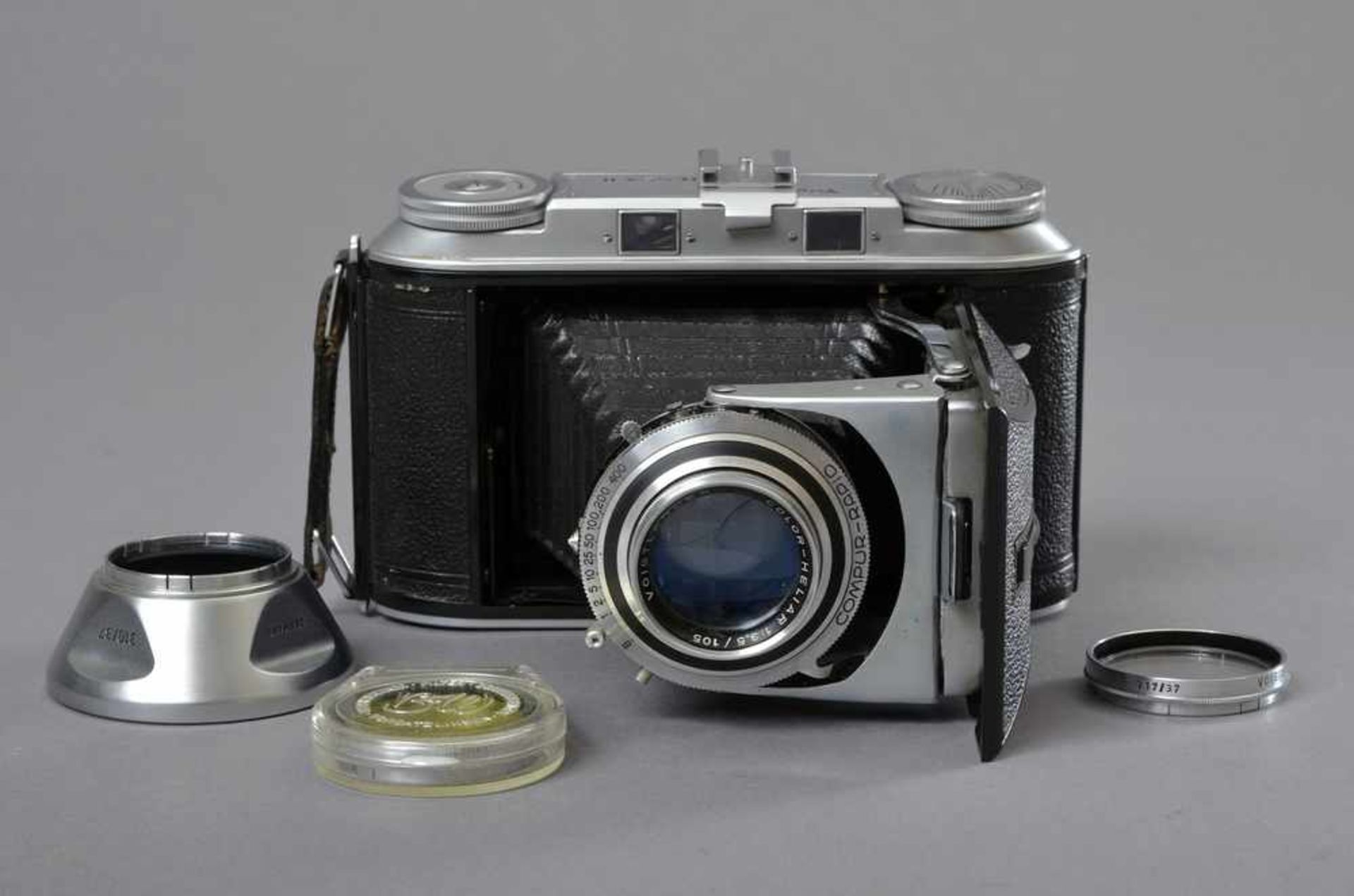 Mittelformatkamera, Voigtländer, Bessa II, um 1950, Format 6 cm x 9 cm, mit Objektiv Voigtländer - Bild 6 aus 7