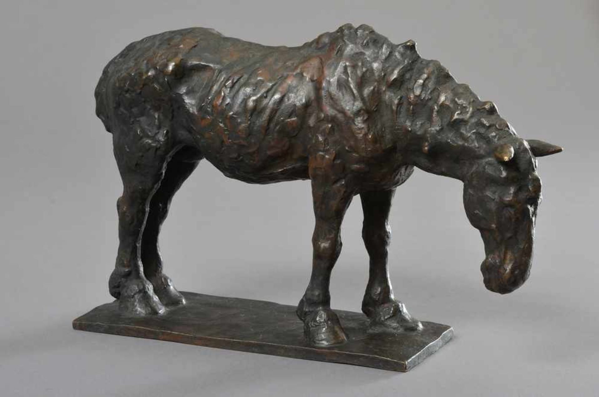 Schmergalski, Maxymilian (?) "Altes Pferd", 1926, Bronze, sign./dat., 18x28cm