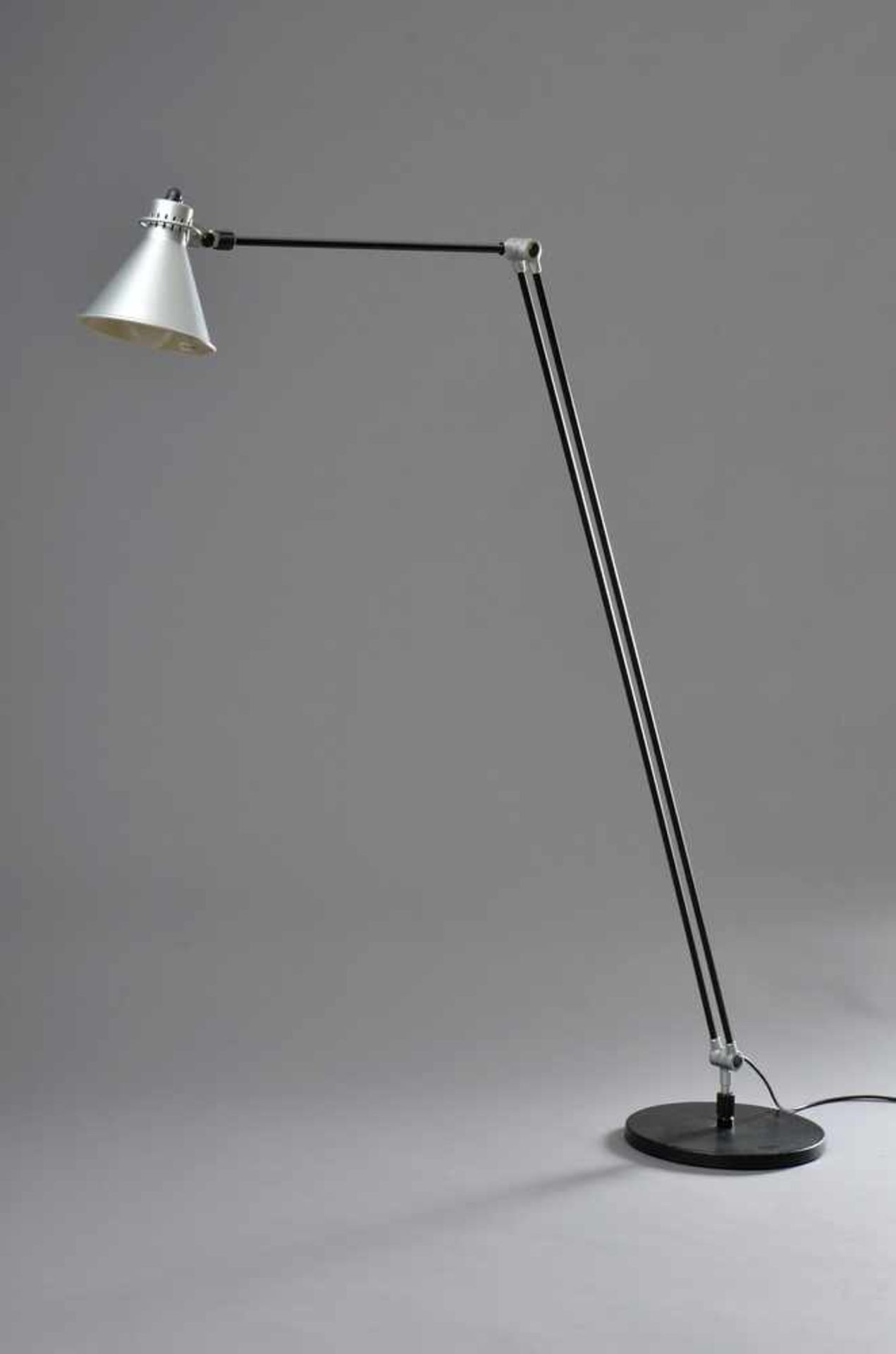 Design Stehlampe, verstellbar, schwarz/Chrom, H. 140-200cm - Bild 2 aus 3