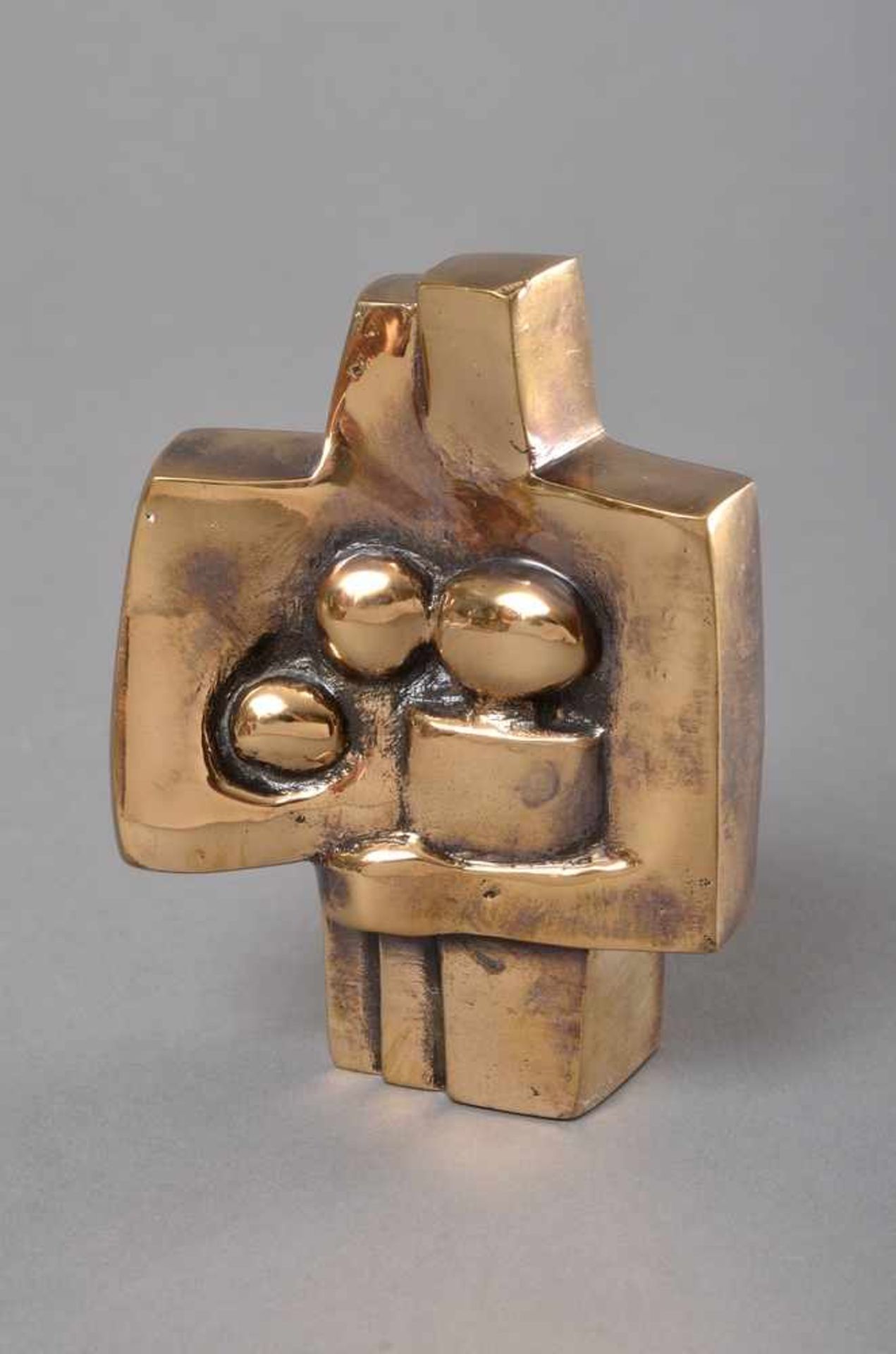 Schumann, Pierre (1917-2011) "Familie mit drei Kindern", polierte Bronze, 28/300, H. 11cm