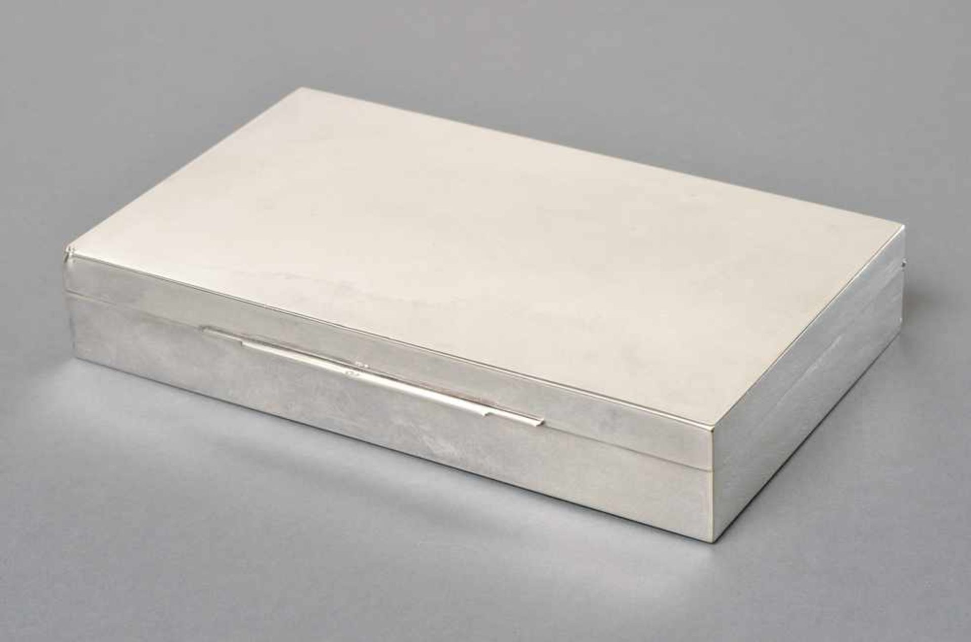 Schlichter Kasten mit Holz Interieur, Schweden, Silber 835, 3,5x19,5x11,2cm, Druckstellen
