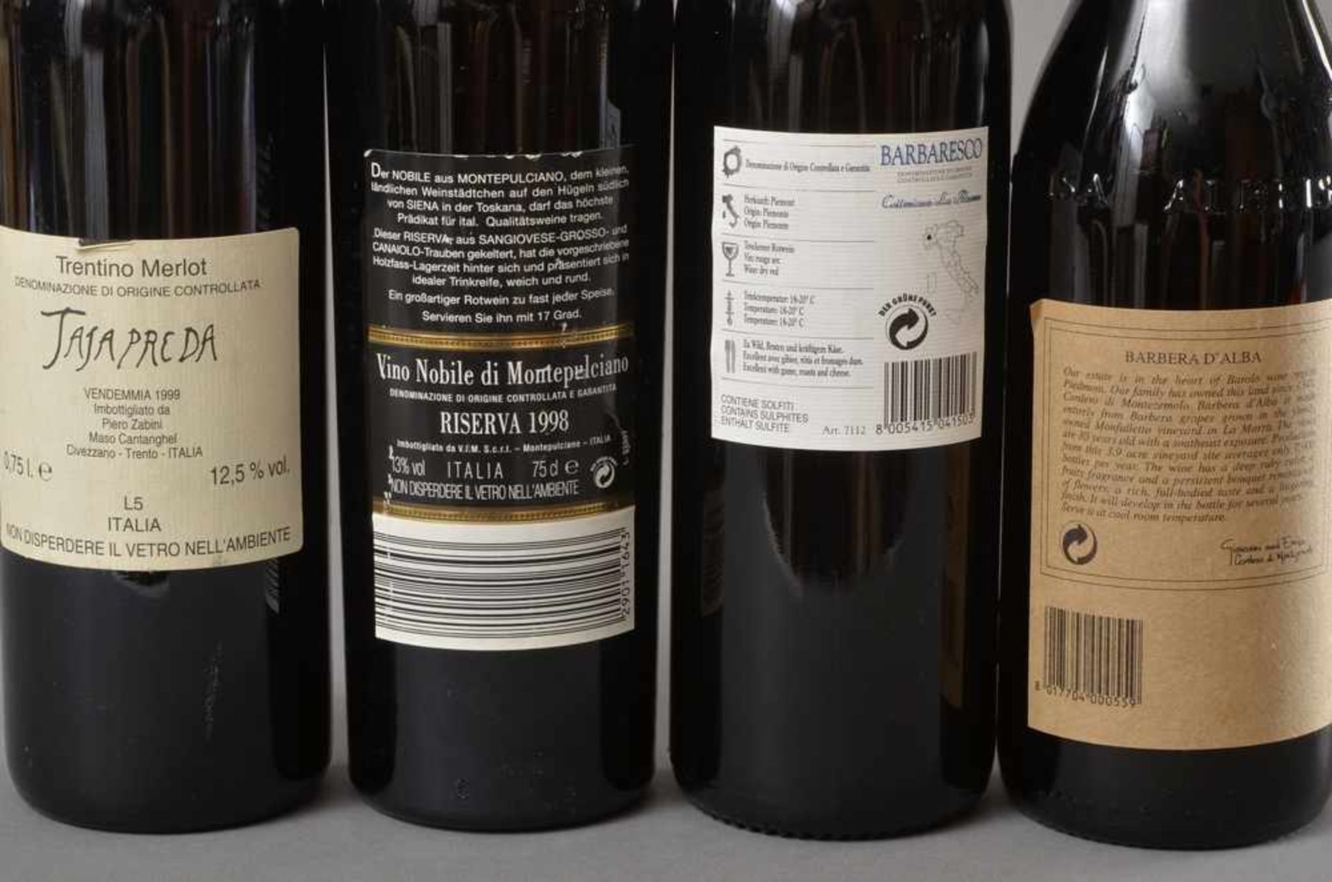 4 Diverse Flaschen italienische Rotweine: 1998 Vino Nobile di Montepulciano, Riserva DOCG, - Bild 3 aus 3