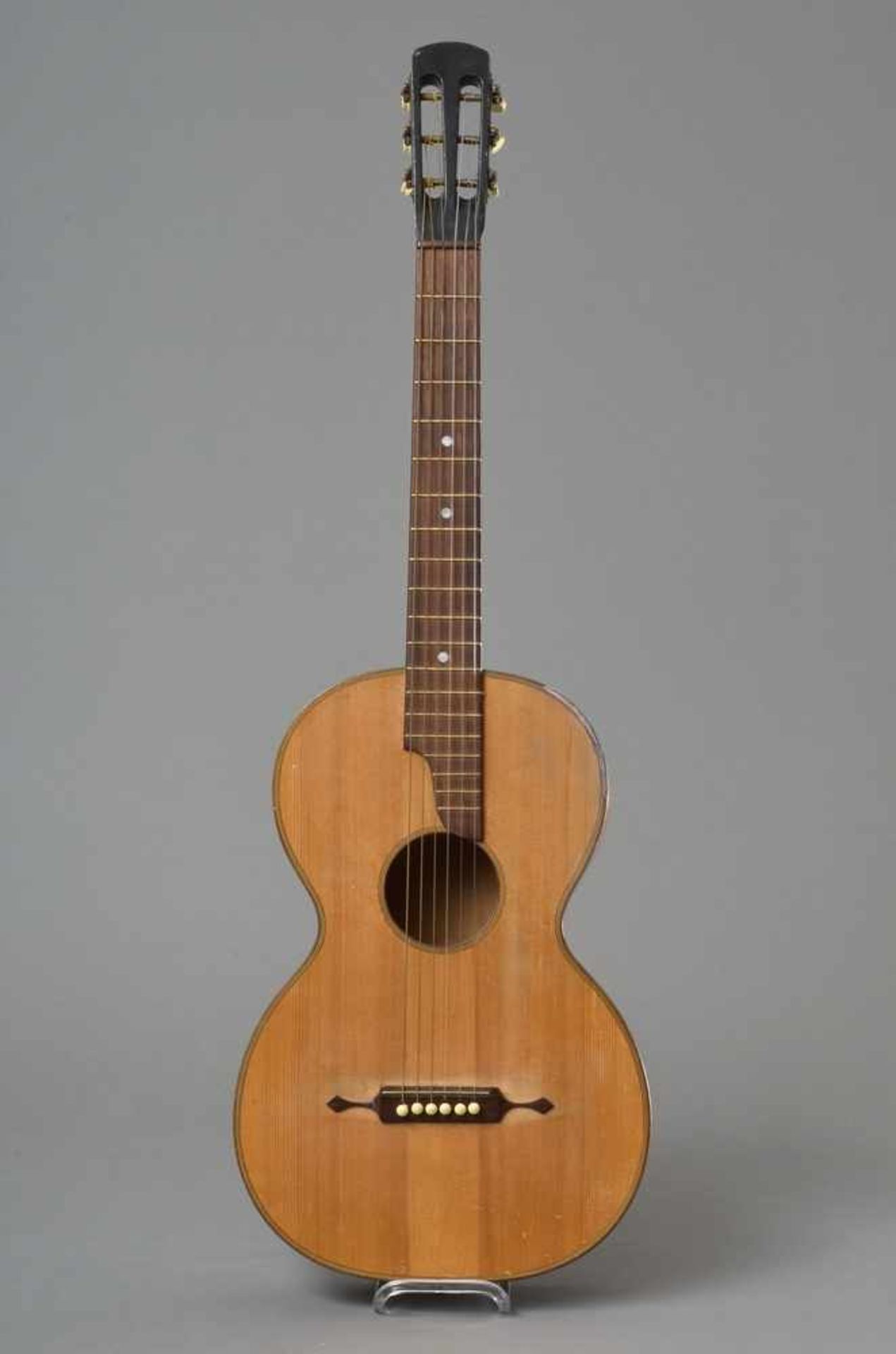 Historische Gitarre, Mensur 62cm, Gesamtlänge 93cm, Saitenhöhe 4-5mm, ca. 100 Jahre, spielbar - Image 8 of 8
