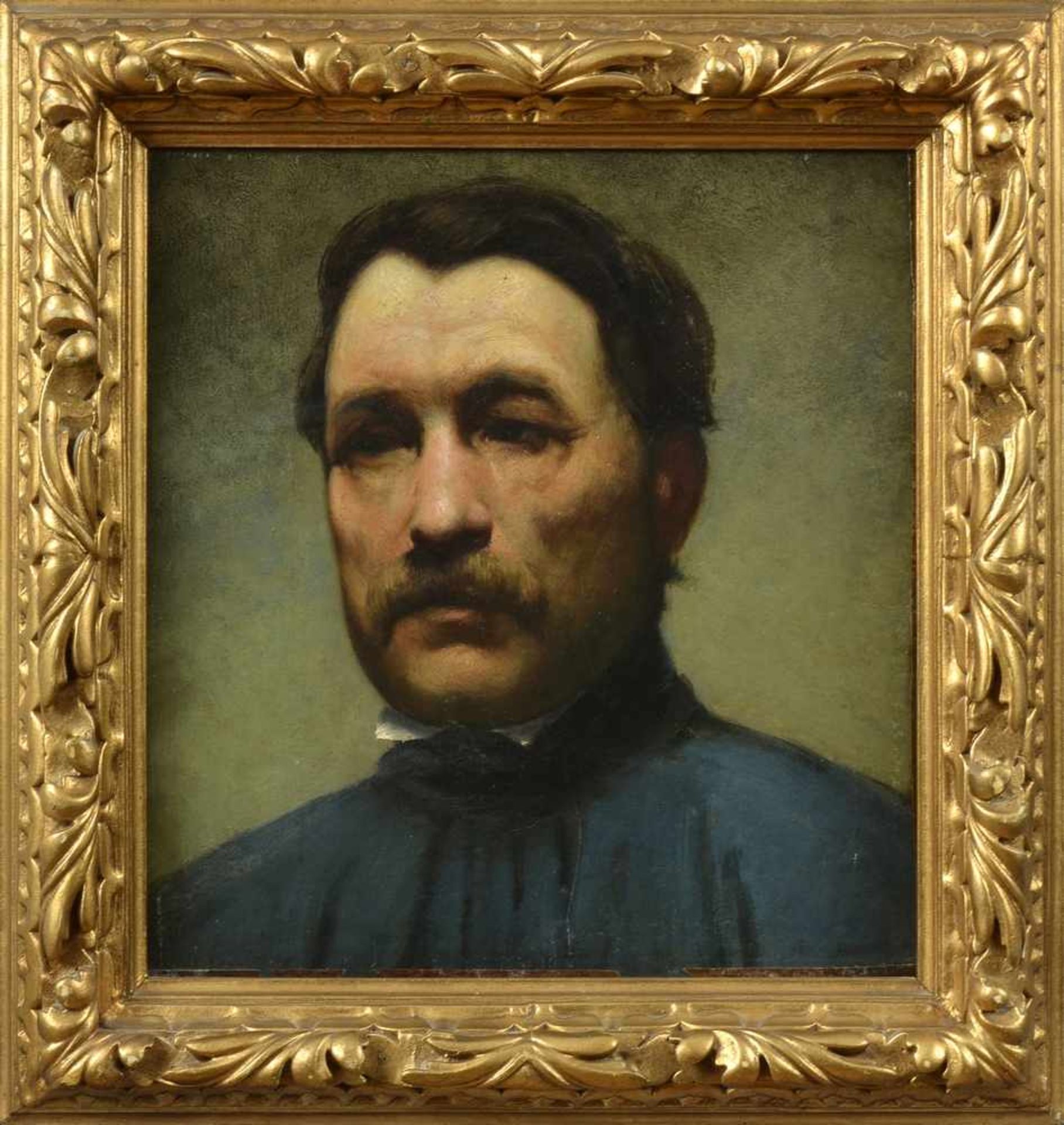 Unsigniert "Portrait eines Herrn", Öl/Leinwand doubliert, um 1880/90, u.r.bez.: "7", auf - Bild 2 aus 5