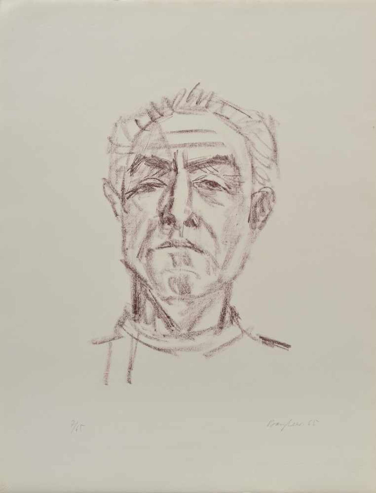 Bargheer, Eduard (1901-1971) "Selbstbildnis aus Europäische Graphik IV", Lithographie/Papier,