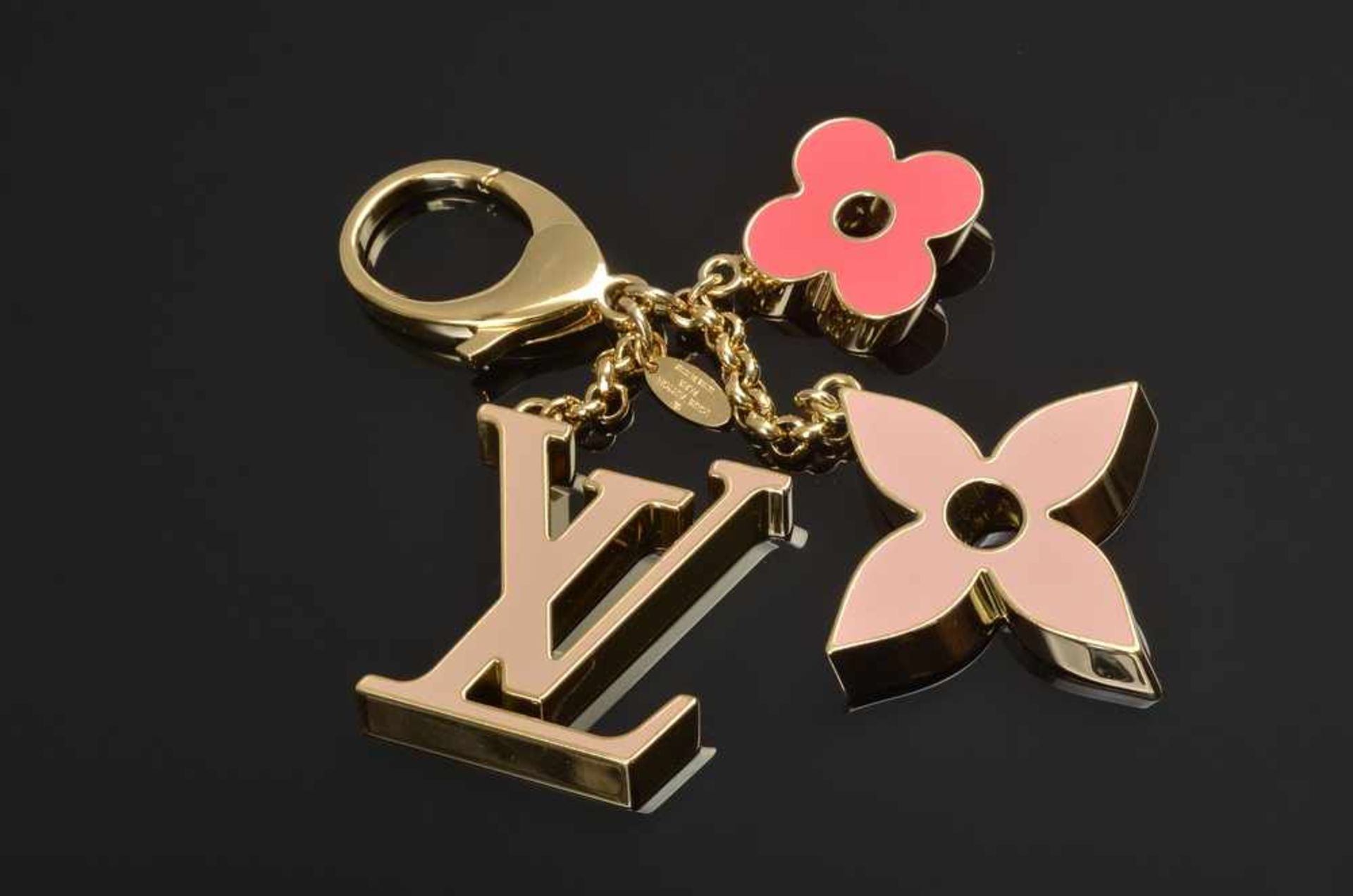 Louis Vuitton Taschenschmuck "Fleur Epi", rosé emailliert, L. 14cm