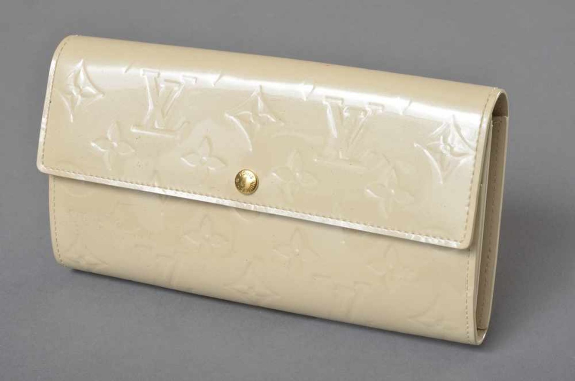 Louis Vuitton Portemonnaie, Monogram Vernis, blanc coraille, Nr. TN 1183, 10x19cm, gebraucht